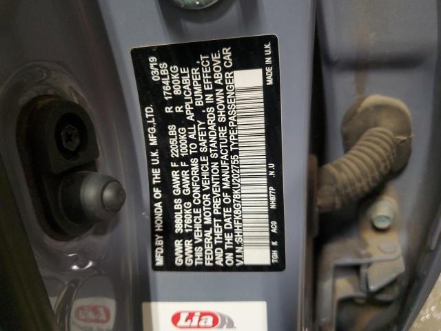 2019 HONDA CIVIC TYPE #3294367102