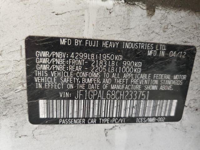 2012 SUBARU IMPREZA SP #3268902238