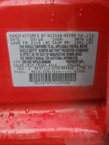 2018 NISSAN SENTRA S - 3N1AB7APXJL650688