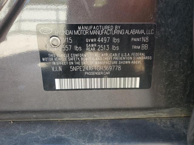 2016 HYUNDAI SONATA SE 5NPE24AF1GH369778