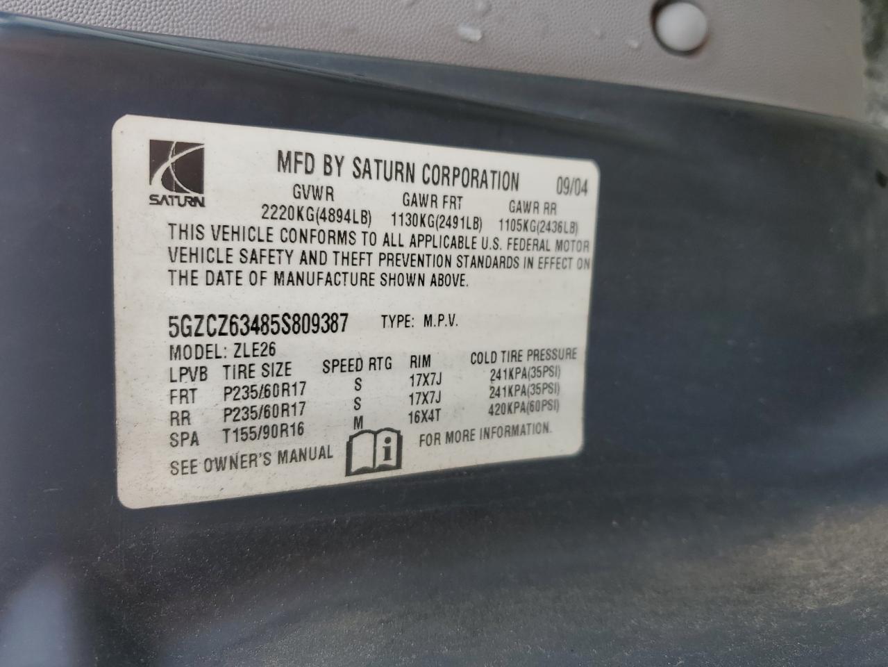 Lot #3278643948 2005 SATURN VUE