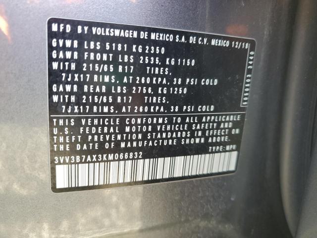 2019 VOLKSWAGEN TIGUAN SE 3VV3B7AX3KM066832