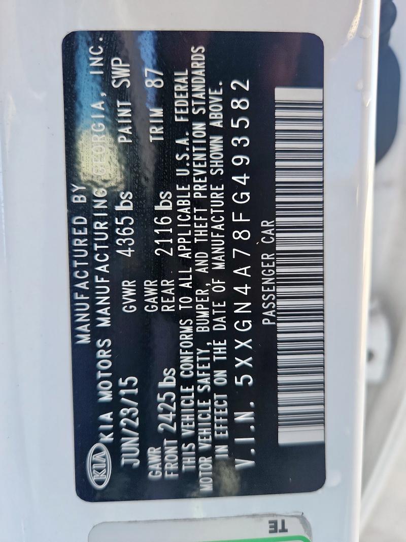 2015 KIA OPTIMA EX - 5XXGN4A78FG493582