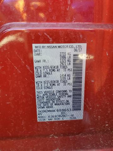 2017 NISSAN PATHFINDER - 5N1DR2MNXHC699653