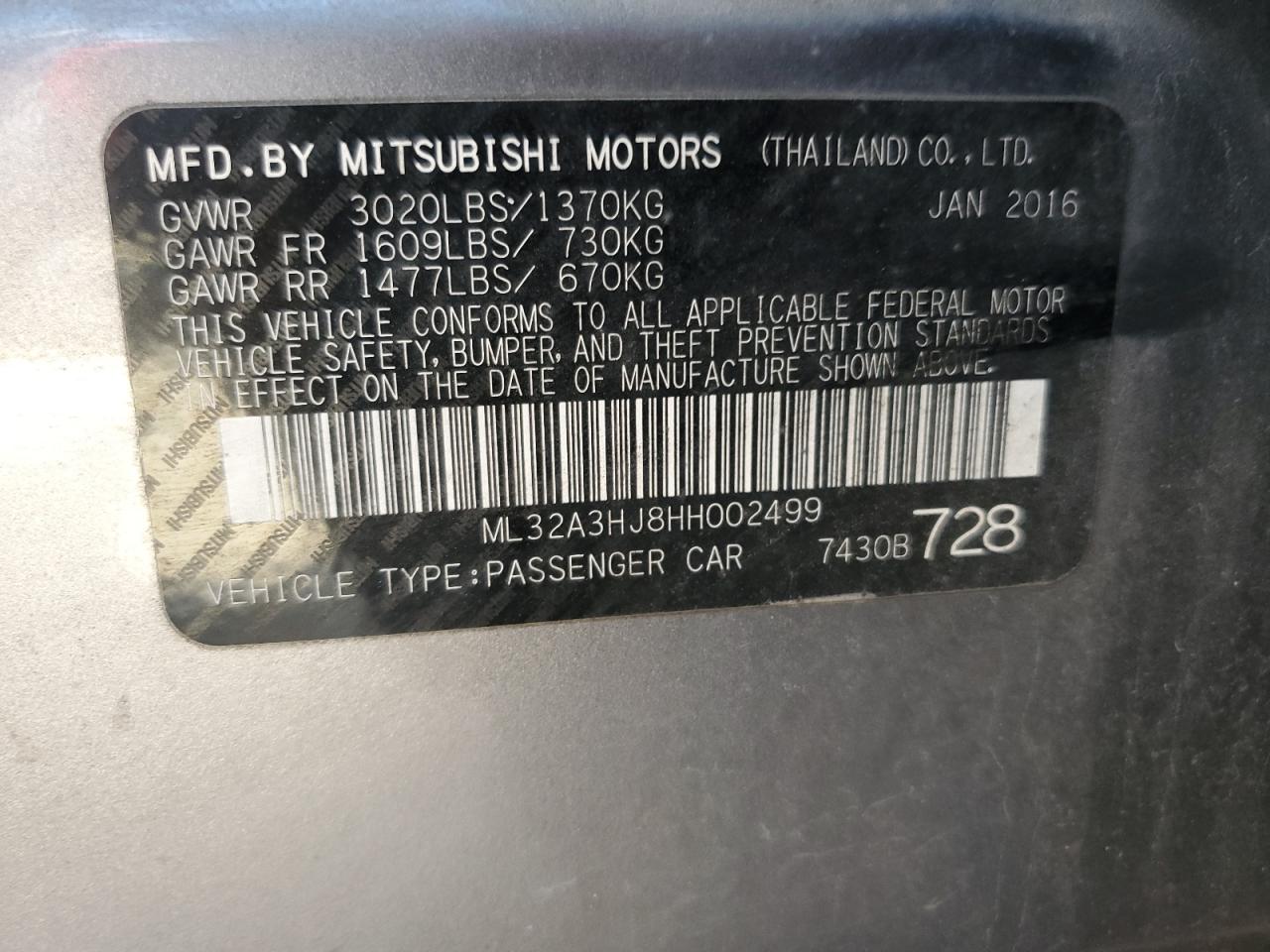 MITSUBISHI MIRAGE ES