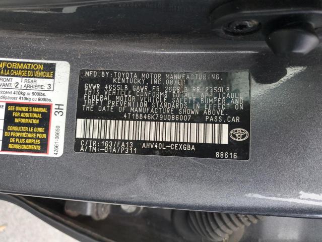 2009 TOYOTA CAMRY HYBR #3282342277