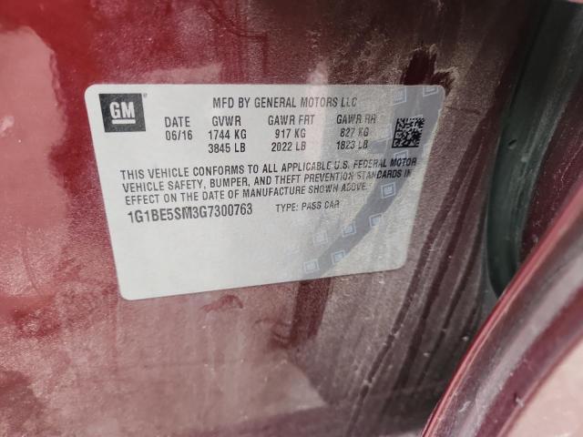 2016 CHEVROLET CRUZE LT - 1G1BE5SM3G7300763