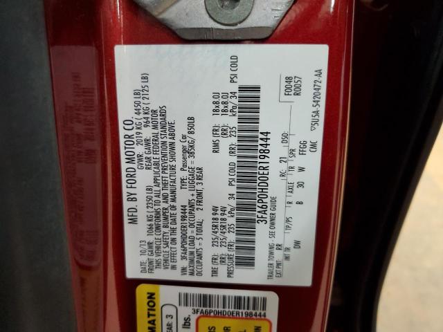 2014 FORD FUSION SE - 3FA6P0HD0ER198444