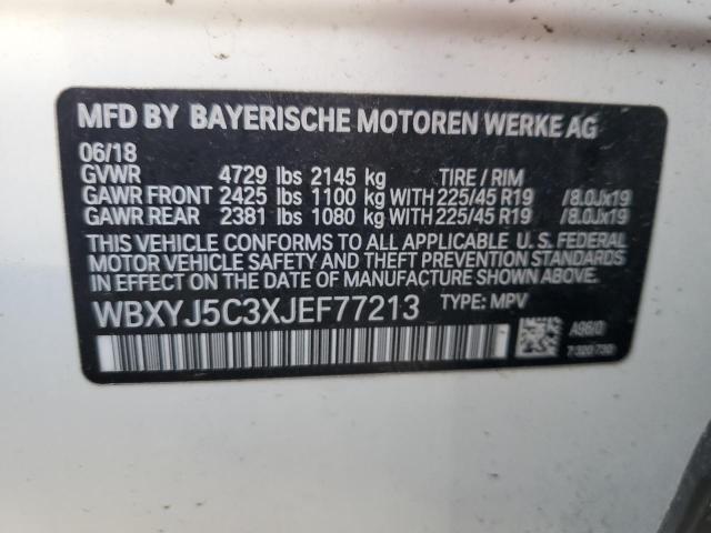 2018 BMW X2 XDRIVE2 WBXYJ5C3XJEF77213