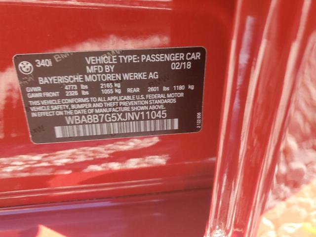 2018 BMW 340 XI WBA8B7G5XJNV11045