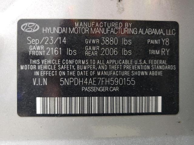 2015 HYUNDAI ELANTRA SE 5NPDH4AE7FH590155