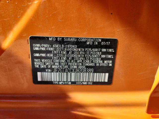 2018 SUBARU CROSSTREK - JF2GTACCXJH208389