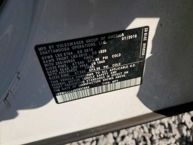 2019 VOLKSWAGEN ATLAS SE #3293545473