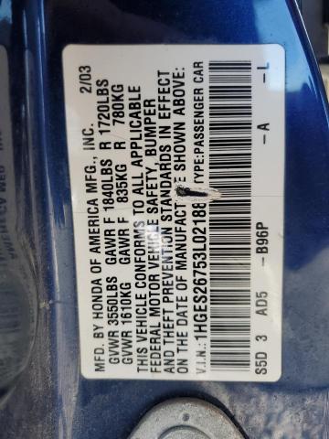 2003 HONDA CIVIC EX #3290111260