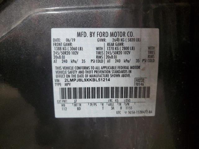 2019 LINCOLN NAUTILUS R - 2LMPJ8L9XKBL51214