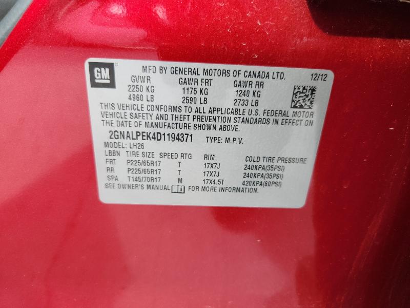 2013 CHEVROLET EQUINOX LT #3296461651