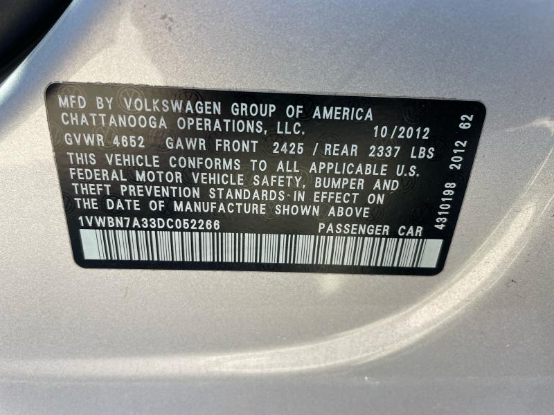 2013 VOLKSWAGEN PASSAT SE - 1VWBN7A33DC052266