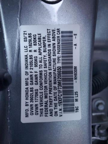 2021 HONDA CIVIC EXL #3279550264