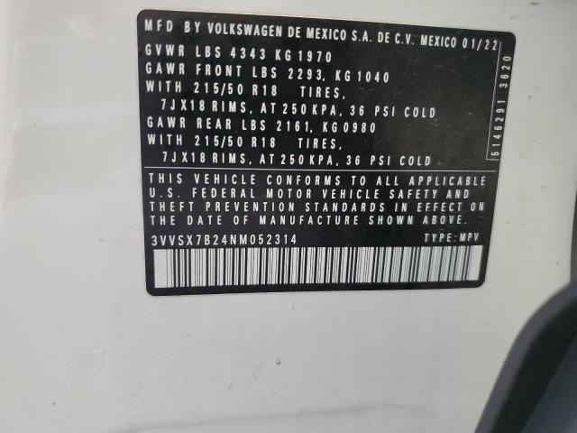 2022 VOLKSWAGEN TAOS SE #3301855004