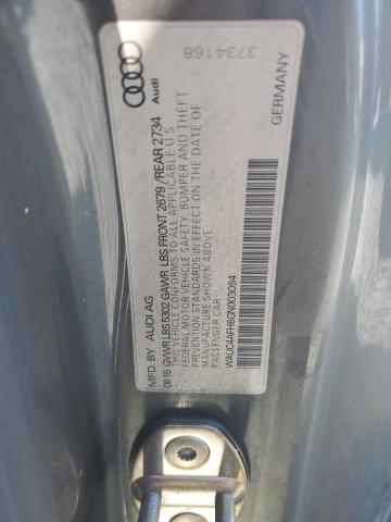 2016 AUDI S5 PREMIUM WAUC4AFH6GN003094