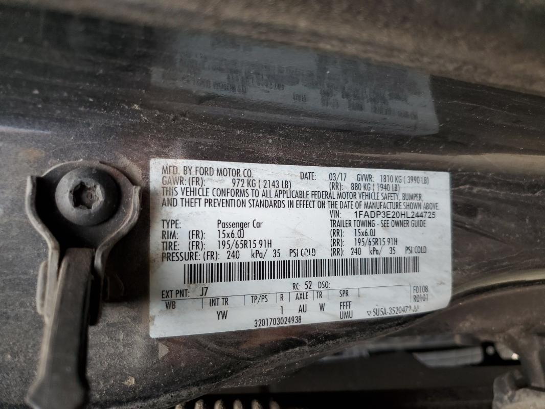 2017 FORD FOCUS S #3278926082