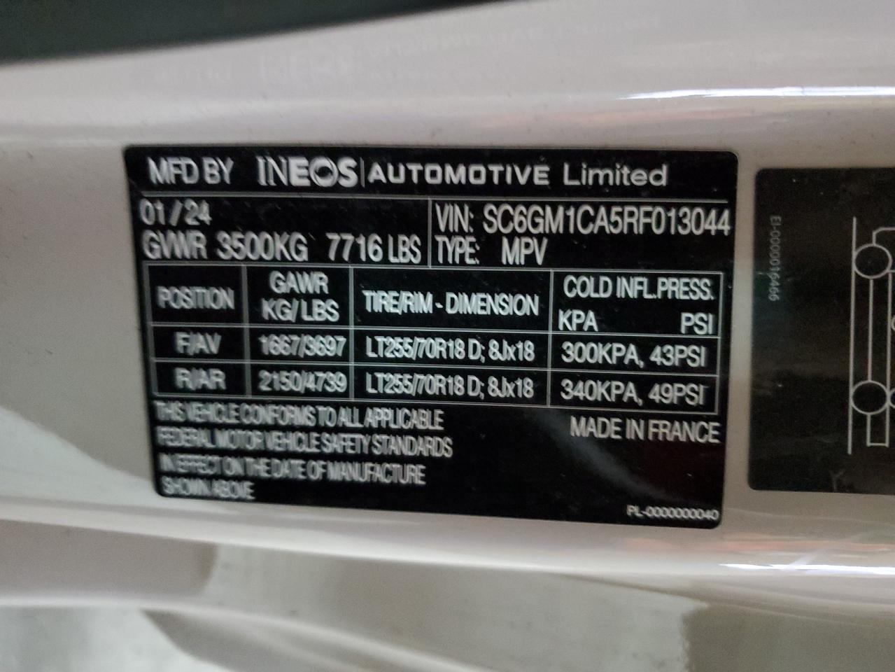 Lot #3270008991 2024 INEOS AUTOMOTIVE LIMITED GRENADIER