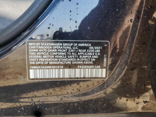 2022 VOLKSWAGEN PASSAT SE - 1VWSA7A34NC001016