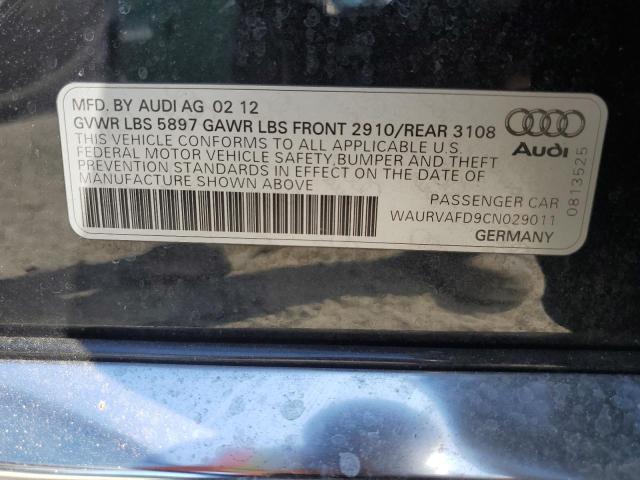 2012 AUDI A8 L QUATT - WAURVAFD9CN029011