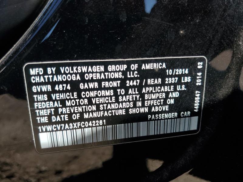 2015 VOLKSWAGEN PASSAT SEL - 1VWCV7A3XFC042261