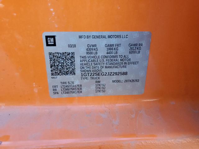 2018 GMC SIERRA K25 1GT22SEG2JZ292588