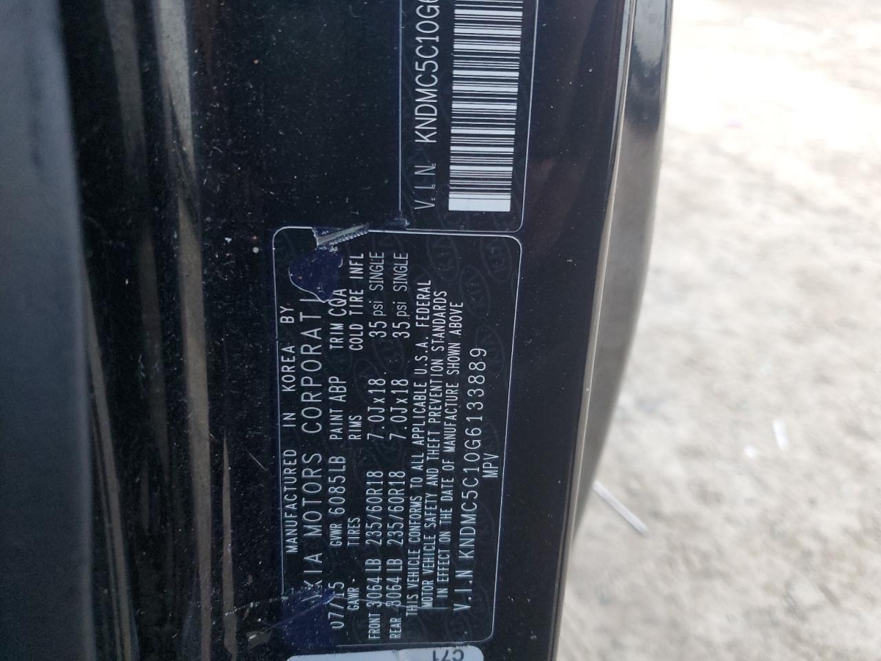 Lot #3308308175 2016 KIA SEDONA EX