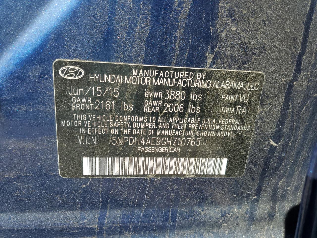 Lot #3297108494 2016 HYUNDAI ELANTRA SE