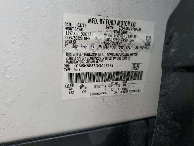 2013 FORD EXPLORER L - 1FM5K8F87DGA17172