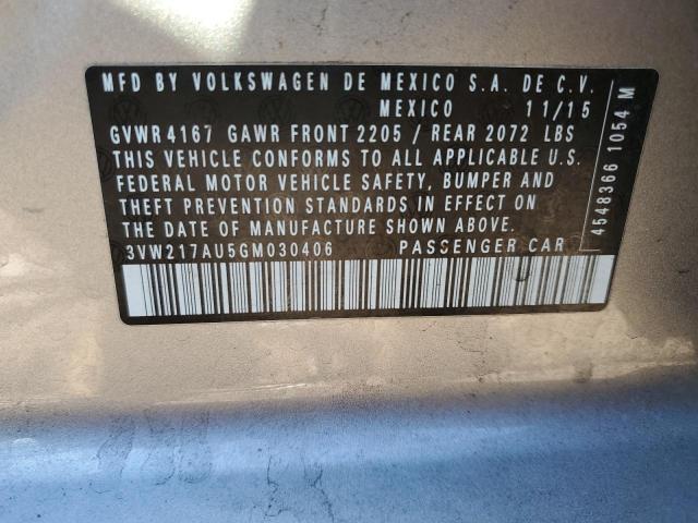 2016 VOLKSWAGEN GOLF S/SE 3VW217AU5GM030406