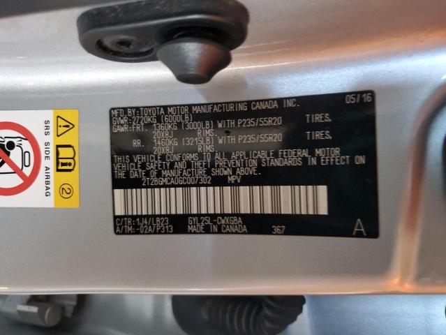 2016 LEXUS RX 450H BASE 2T2BGMCA0GC007302