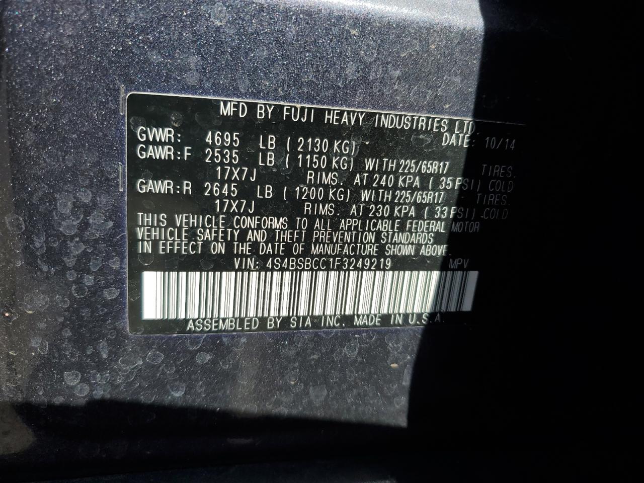 SUBARU OUTBACK 2.5I PREMIUM