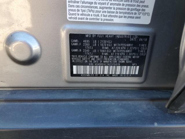 2010 SUBARU OUTBACK 3. - 4S4BREKC7A2375078