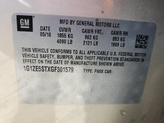 2016 CHEVROLET MALIBU LT 1G1ZE5STXGF301579