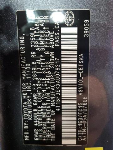 2010 TOYOTA CAMRY BASE - 4T1BF3EKXAU079217