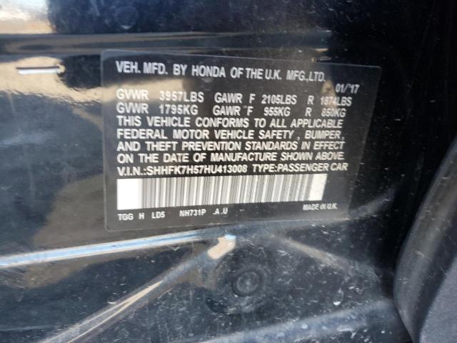 2017 HONDA CIVIC - SHHFK7H57HU413008