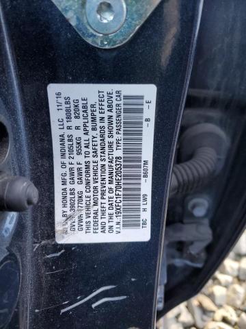 2017 HONDA CIVIC EXL - 19XFC1F70HE205378