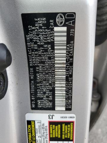 2012 TOYOTA COROLLA BA - 2T1BU4EE8CC887057