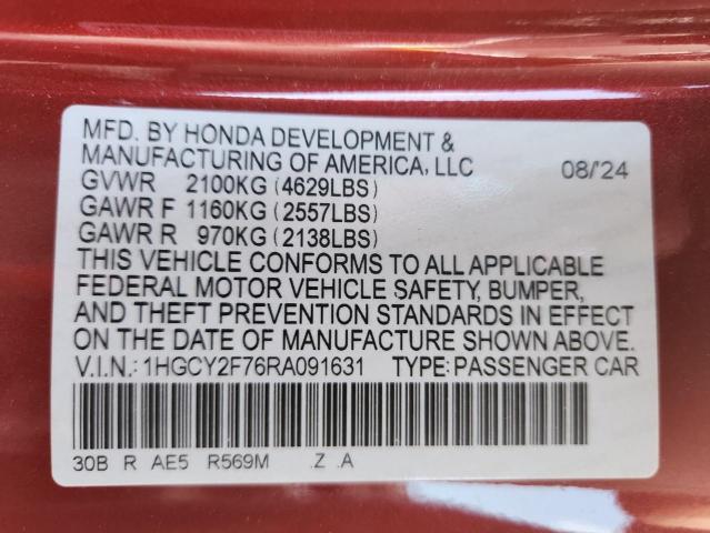 2024 HONDA ACCORD HYB - 1HGCY2F76RA091631