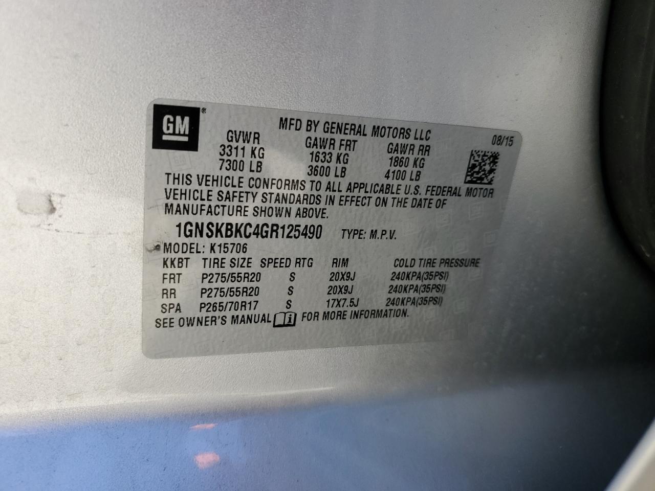 CHEVROLET TAHOE K1500 LT