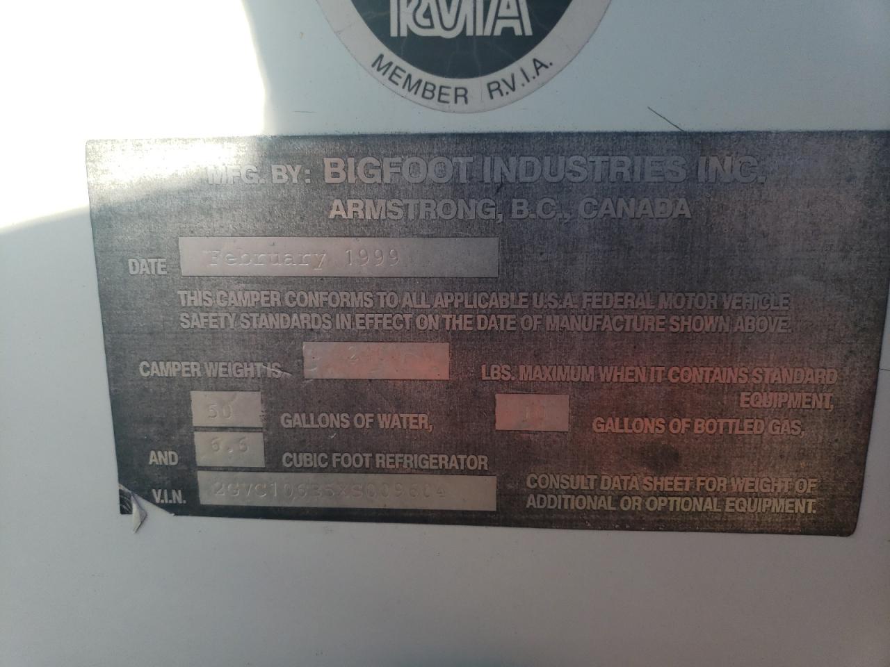 Lot #3281591387 1999 BIGFOOT 2500SERIES