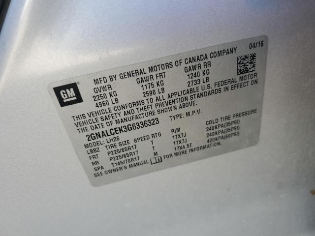 2016 CHEVROLET EQUINOX LT - 2GNALCEK3G6336323