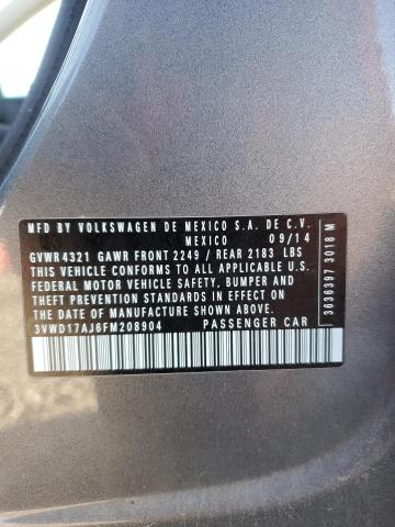 2015 VOLKSWAGEN JETTA SE 3VWD17AJ6FM208904