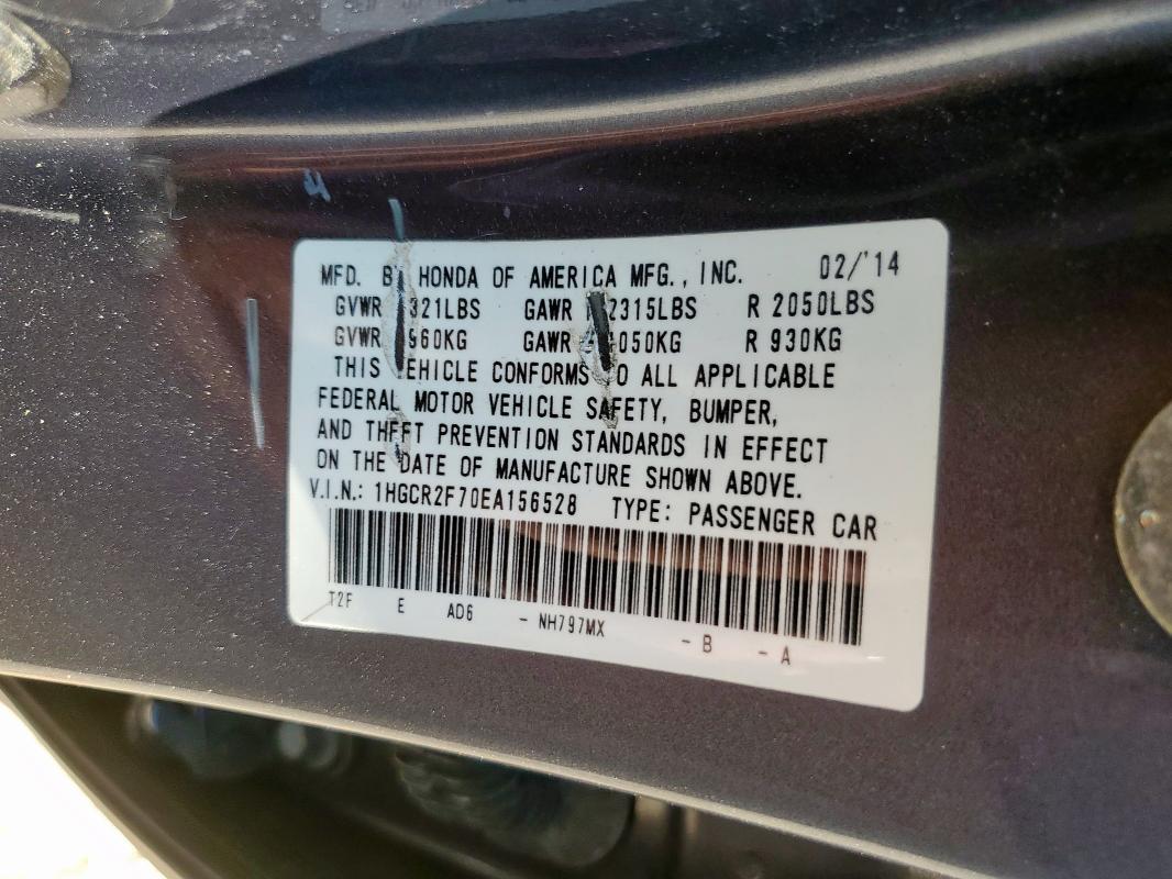 2014 HONDA ACCORD EX - 1HGCR2F70EA156528