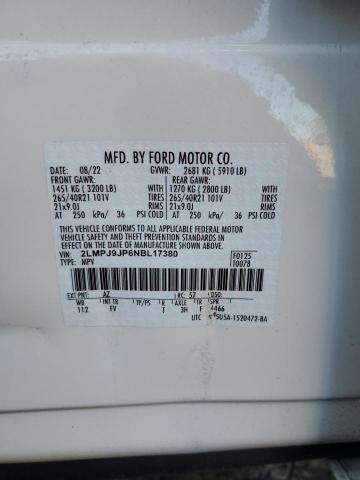 2022 LINCOLN NAUTILUS B 2LMPJ9JP6NBL17380