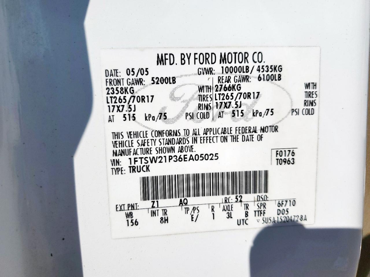 Lot #3287727196 2006 FORD TRUCK F250 CREW C PU 4X4 C